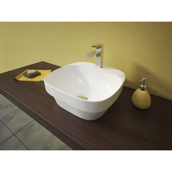 Umyvadlo Aquatek GRACE3 hranaté keramické umyvadlo se zaoblenými rohy 42,5x42,5x15,5 cm