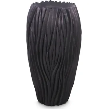 Květináč River Vase Black 39x70cm + doprava zdarma