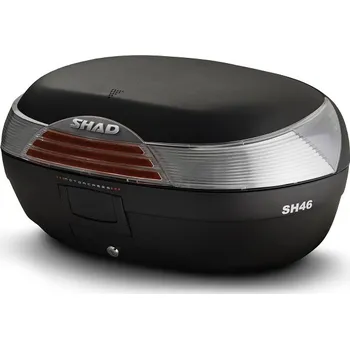 Motodoplněk Vrchní kufr na motocykl SHAD SH46 černý + stříbrný (SHAD SH46 D0B46100 BLACK + SILVER)