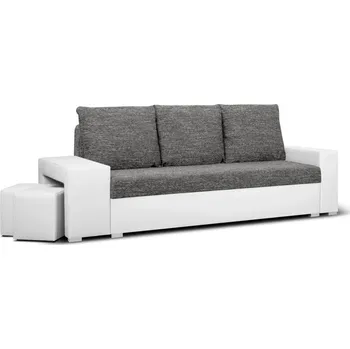 Obývací pokoj ImportWorld Rozkládací pohovka Amilio 1 s taburety, berlin 01-bílá (barva potahu)