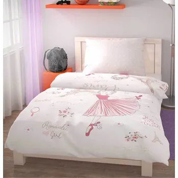 Povlečení Kvalitex Romantic girl baletka 140 x 200, 70 x 90 cm zipový uzávěr