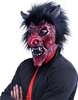 Karnevalová maska Rappa Maska čert s vlasy