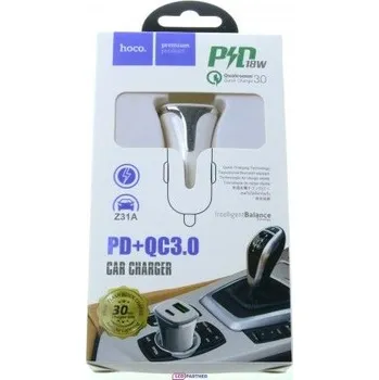 hoco. Nabíječka do auta Z31A PD + QC 3,0 18 W bílá