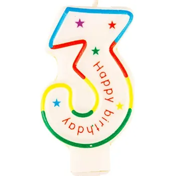 Dortová svíčka Narozeninová svíčka číslo 3 (7633)