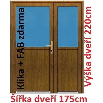 Vchodové dveře Dvoukřídlé vchodové dveře plastové Soft 1/2 sklo 175x220 cm - Akce!