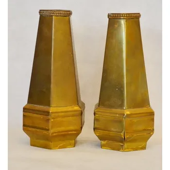 Váza Mosazná secesní váza zlatá 22cm