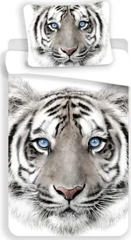 Ložní povlečení Jerry Fabrics Bílý Tygr 140 x 200, 70 x 90 cm zipový uzávěr