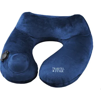 Cestovní polštářek Travelstar Premium nafukovací cestovní polštář - modrý