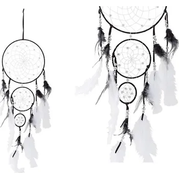 Železářství IN - Lapač snů "B&W s perličkami" /20*65 cm/