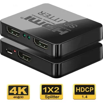 USB hub PREMIUMCORD HDMI splitter 1-2 porty, s napájením z USB, 4K, FULL HD, 3D