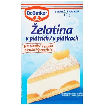 Přisada na vaření a pečení Dr. Oetker Želatina v plátcích 6 ks 10 g