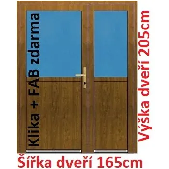Vchodové dveře Dvoukřídlé vchodové dveře plastové Soft 1/2 sklo 165x205 cm - Akce!