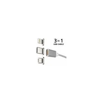 Datový kabel NTL NTL77CC magnetický kabel 3v1 premium stříbrný