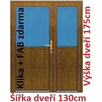 Vchodové dveře Dvoukřídlé vchodové dveře plastové Soft 1/2 sklo 130x175 cm - Akce!