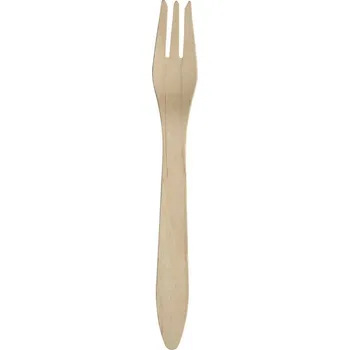 Jednorázové nádobí Vidlička dřevěná PREMIUM 18,6 cm (100 ks)