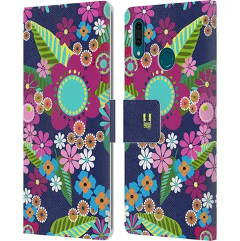 Pouzdro na mobilní telefon Pouzdro na mobil Huawei Y9 2019 BOTANIKA barevné květy modrá (Flipové pouzdro, obal pro mobil Huawei Y9 2019 BOTANIKA barevné květy modrá)