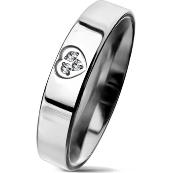 Prsten NUBIS® NSS3004-ZR Dámský snubní prsten se srdíčkem - velikost 49 - NSS3004-ZR-49