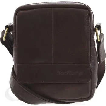 Pánská kožená crossbody taška na doklady tmavě hnědá - SendiDesign Niall hnědá