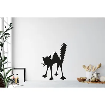 Samolepící dekorace Lepy.cz Samolepka na zeď Naježená kočka Velikost (šířka x výška): 25x37cm, Barevná varianta: Levandulová