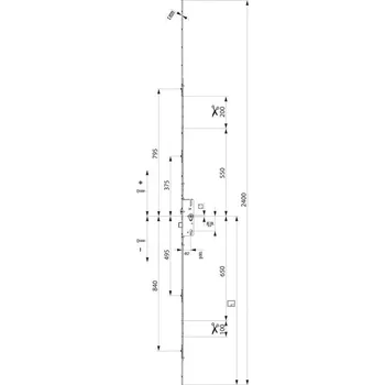 Dveřní kování MACO vícebodový dveřní zámek G-TS ovládaný klikou DM40 rozteč 92mm (232012)