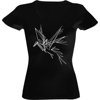 Dámské tričko Tričko s potiskem Jeřáb - black dámské