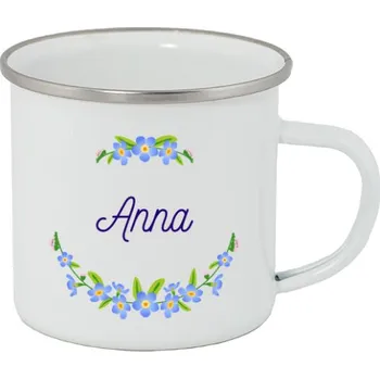 Plecháček - nerezový lem s potiskem Plecháček Anna - pomněnka