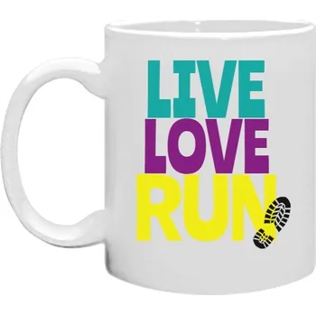 Hrnek malý bílý s potiskem Live Love RUN