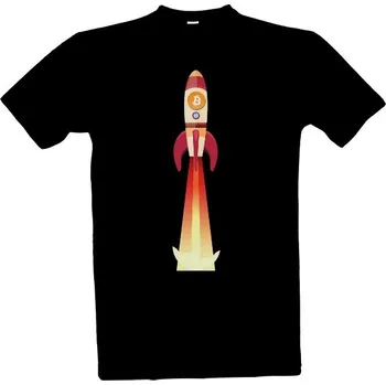 Pánská móda Tričko s potiskem Bitcoin raketa pánské
