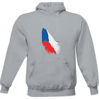 Pánská mikina Pánská mikina s kapucí s potiskem Mikina s českou vlajkou pánské