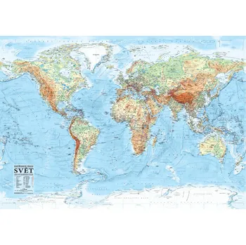 Svět - nástěnná obecně zeměpisná mapa 1:21 000 000 - Kartografie Praha (2019)