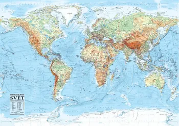 kniha Svět - nástěnná obecně zeměpisná mapa 1:21 000 000 - Kartografie Praha (2019)