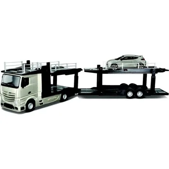 autíčko Bburago Mercedes Benz Actros autotransport a VW Polo 1:43