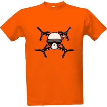 Pánská móda Tričko s potiskem Lebka a dron pánské