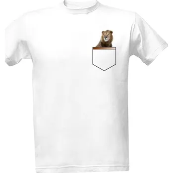 Pánská móda Tričko s potiskem Lev v kapse pánské