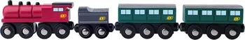 Woody Parní lokomotiva s uhlím a osobními vagony