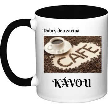 Hrnek malý barevný s potiskem Káva