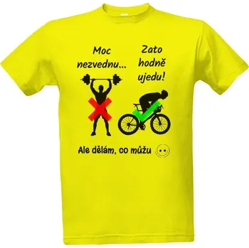 Tričko s potiskem Cyklista v posilovně pánské