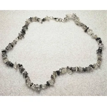 Náhrdelník Magieprirody.cz Náhrdelník Křišťál s Turmalínem tromlovaný #17 - z přírodních kamenů