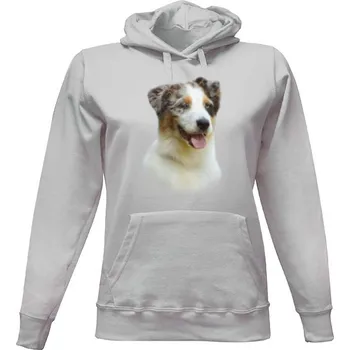 Dámská mikina Dámská mikina s kapucí s potiskem Australský ovčák-štěně dámské