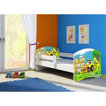 Dětská postel Dětská postel - Bagr 2 160x80 cm bílá