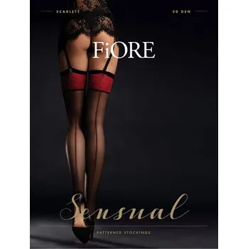 Dámské punčochy Fiore Scarlett O 4058 20 den Punčochy black-red (Punčochy na pas)