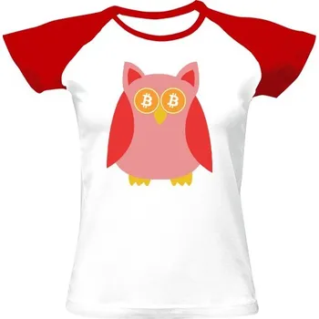 Dámské tričko Tričko s potiskem Sova v očích Bitcoin dámské