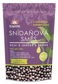 Přírodní produkt Iswari Snídaňová směs Acai/jahoda/banán Bio