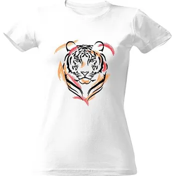 Dámské tričko Tričko s potiskem Tiger tribal - heart dámské