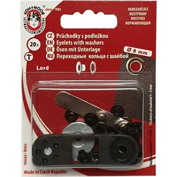 Průchodky s podložkou Ms, 8mm (v.4), černý nikl, 20ks