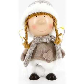 Vánoční dekorace Vánoční figurka textil LED světlo 28cm (771916)