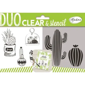 ALADINE Gelová razítka se šablonou - kaktusy