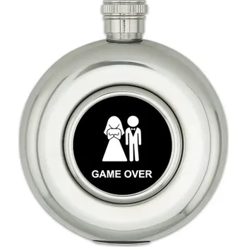 Placatka Kulatá placatka 150 ml Game Over - stříbrná