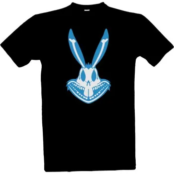 Pánské tričko Tričko s potiskem X-ray s modrým potiskem králika s kostmi v uších pánské