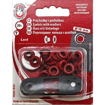 Průchodky s podložkou Ms, 10mm (v.5,5), červené, 20ks